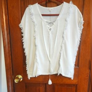 Lisa Todd- White Fringe Sweater
